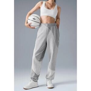 Alo Yoga Make Waves High Rise Jogger Sweatpants Gray Heather XXS